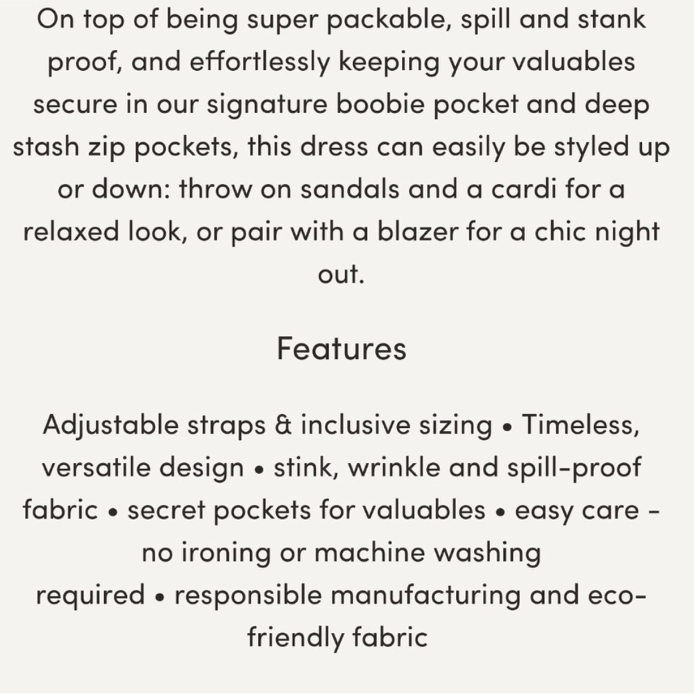 Wayre Seville Travel Dress Dark Gray Small Zippered Pockets Lightweight Airport - Picture 7 of 12
